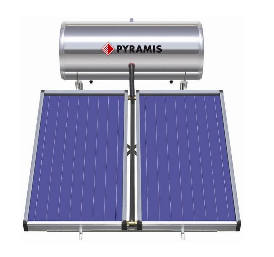 Pyramis Ηλιακός Θερμοσίφωνας 200Lt / 4m² Επιλεκτικού συλλέκτη Διπλής Ενέργειας (026000605)