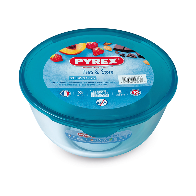 Pyrex Μπολ Ανάμειξης με Καπάκι Στρογγυλό 2Lt (333180)