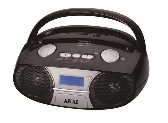 Akai Φορητό Hi-Fi με ξυπνητήρι USB για φόρτιση συσκευών, SD και AUX APRC-106