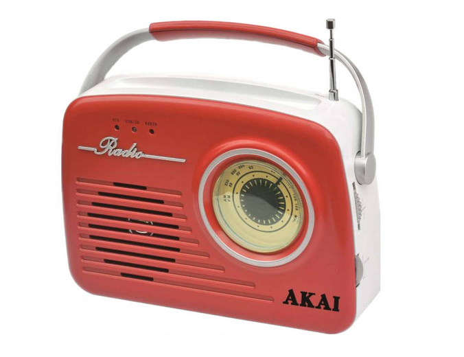 Akai Φορητό Ρετρό Ραδιόφωνο με USB, SD και AUX APR-11R Κόκκινο
