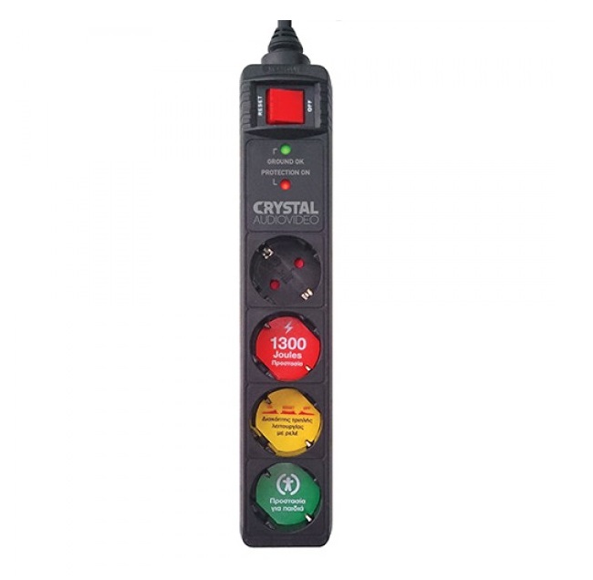 Crystal Audio Πολύπριζο Ασφαλείας CP4-1300-70