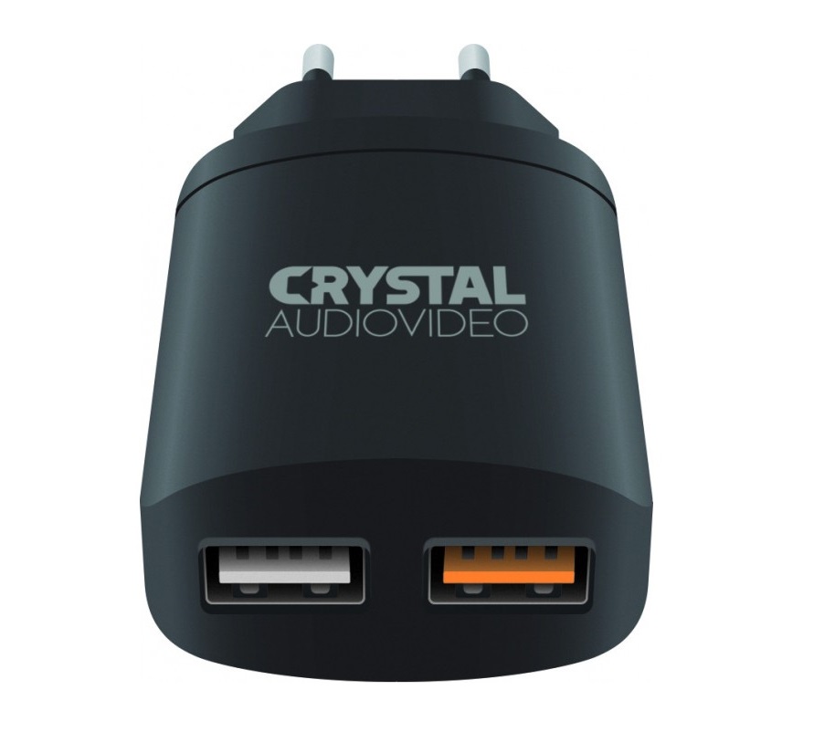 Crystal Audio Dual USB Wall Charger QP2-3/QC3.0