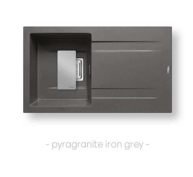 Pyramis Νεροχύτης Pyragranite Kartesio 1B 1D 86x50 Iron Grey (070053711)