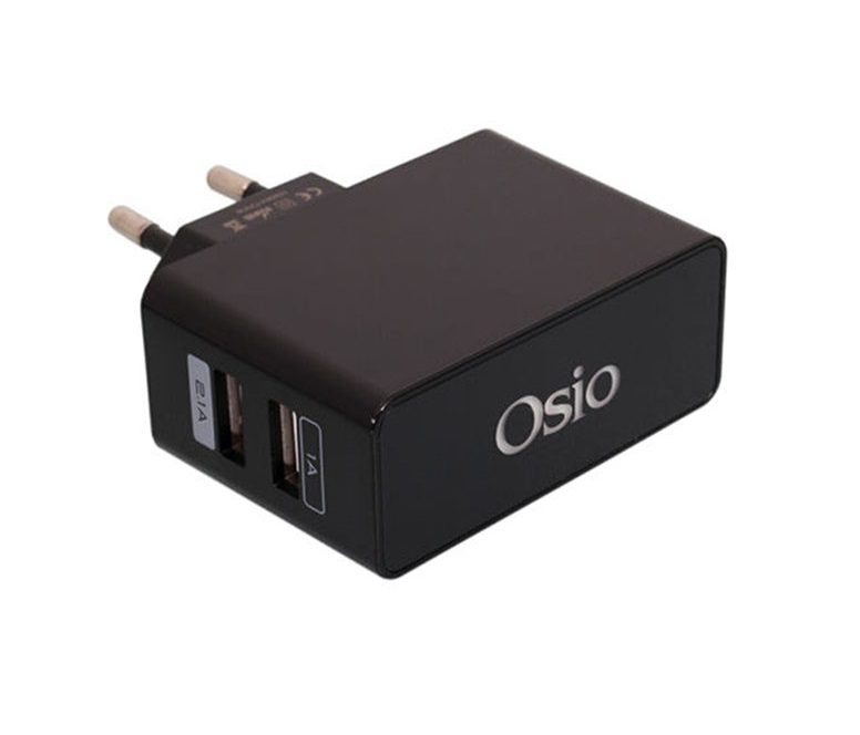 Osio Φορτιστής Ρεύματος OTU-385B 2xUSB και LED 5V Μαύρος
