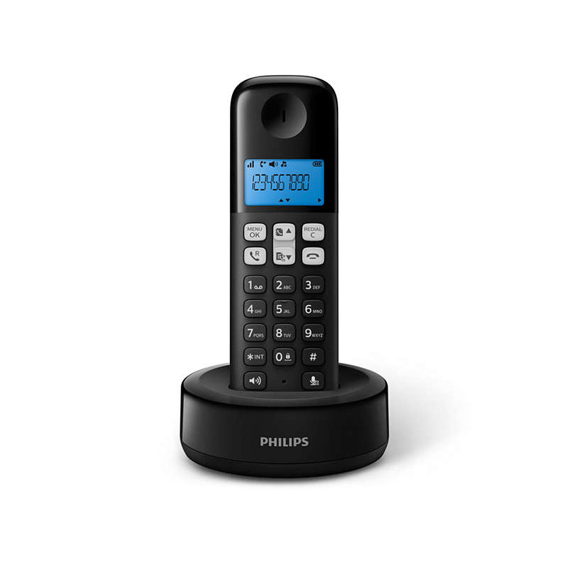 Philips Ασύρματο Τηλέφωνο D1611B/GRS (Ελληνικό Μενού) Μαύρο 115087-0001