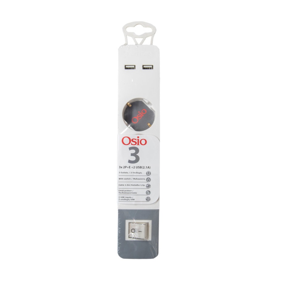 Osio Πολύπριζο 3 Θέσεων με USB OPS-3003