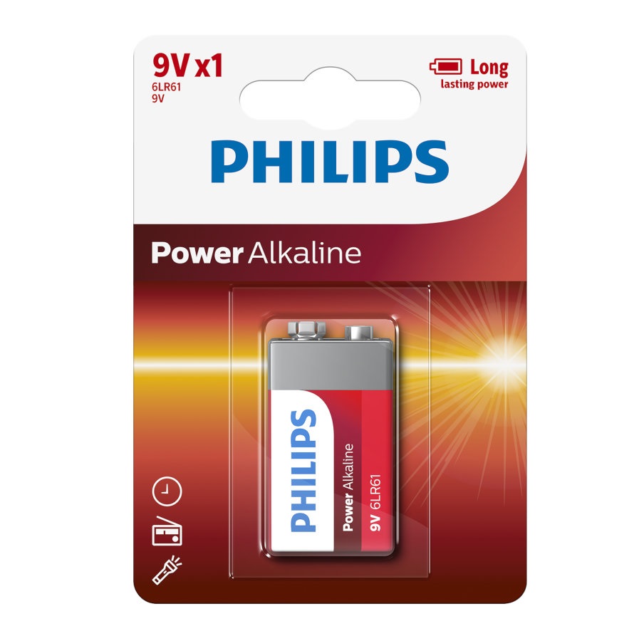 Philips Αλκαλική Μπαταρία 6LR61P1B/GRS (1150350-0001)