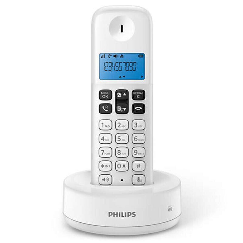 Philips Ασύρματο Τηλέφωνο D1611W/GRS (115087-0009) Λευκό 