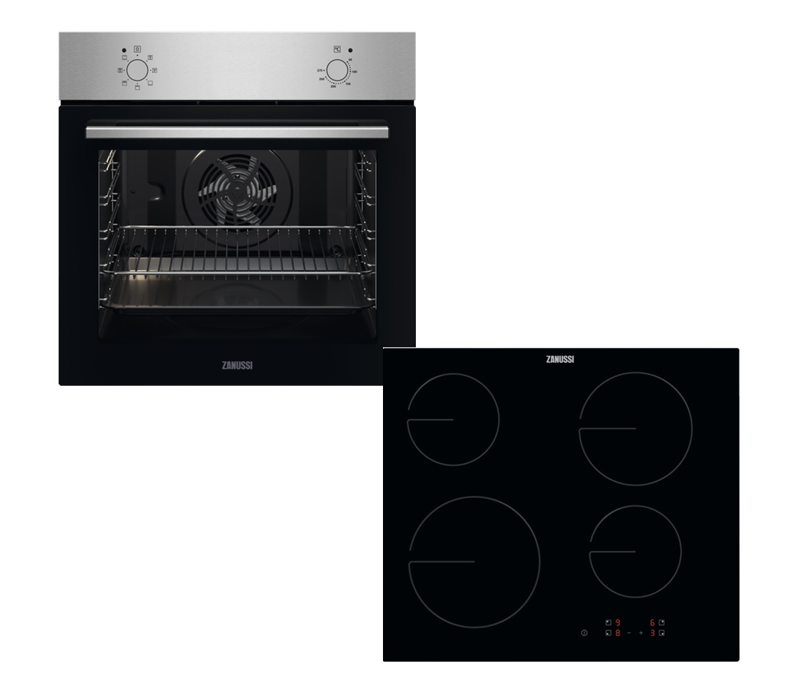 Zanussi Σετ Φούρνος ZOHEF0X2 + Εστία ZHRN641K