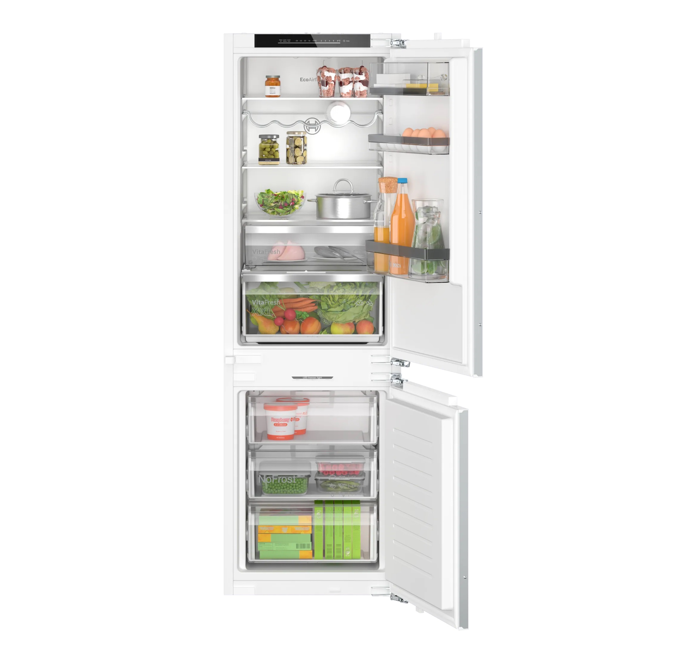 Bosch Ψυγειοκαταψύκτης Εντοιχιζόμενος KIN86ADD0 Full NoFrost 260lt 