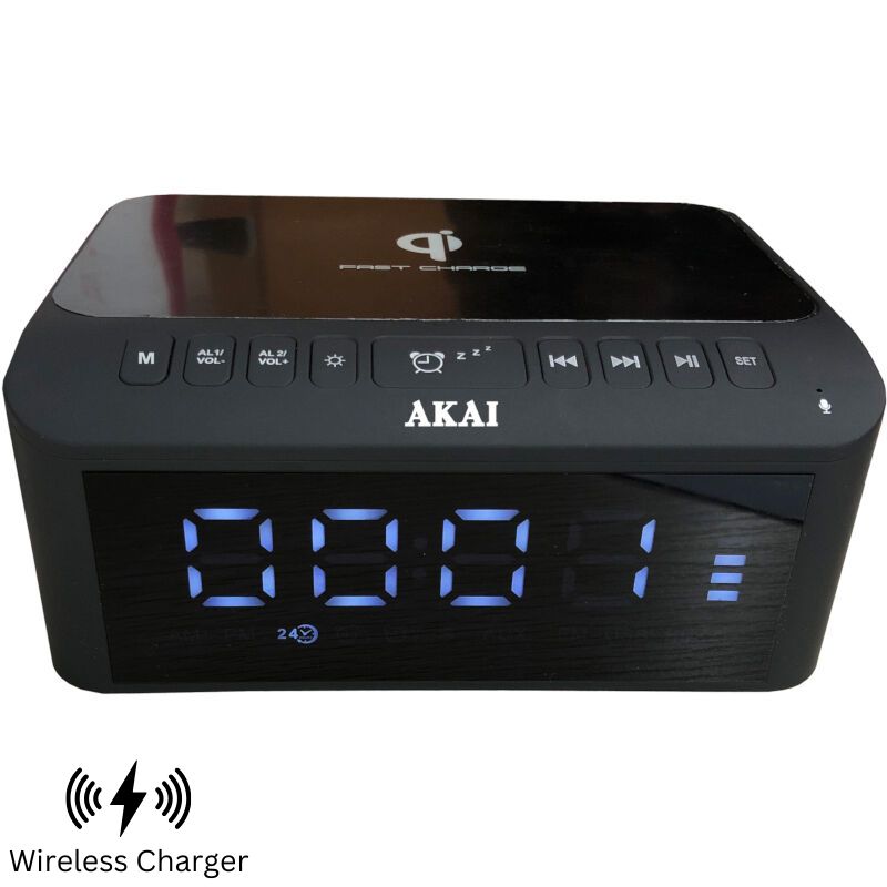Akai Ραδιοξυπνητήρι Ψηφιακό ACRB-1000 με Ασύρματο Φορτιστή (1105221-0010)