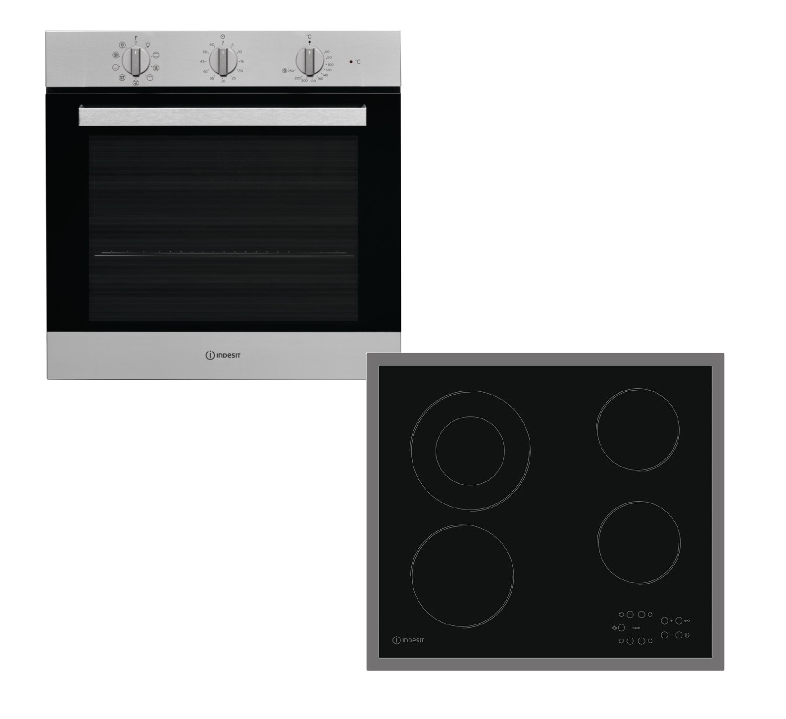 Indesit Σετ Φούρνος IFW 6834 IX + Εστία RI 261 X