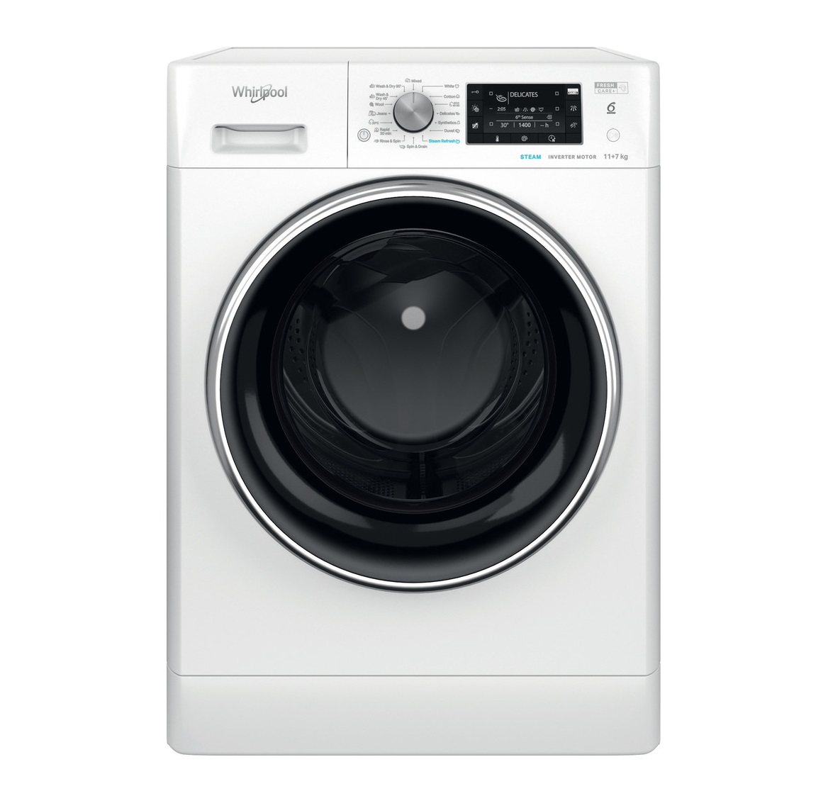 Whirlpool Πλυντήριο-Στεγνωτήριο FFWDD 1176258 BCV EE (11kg/7kg 1551rpm)