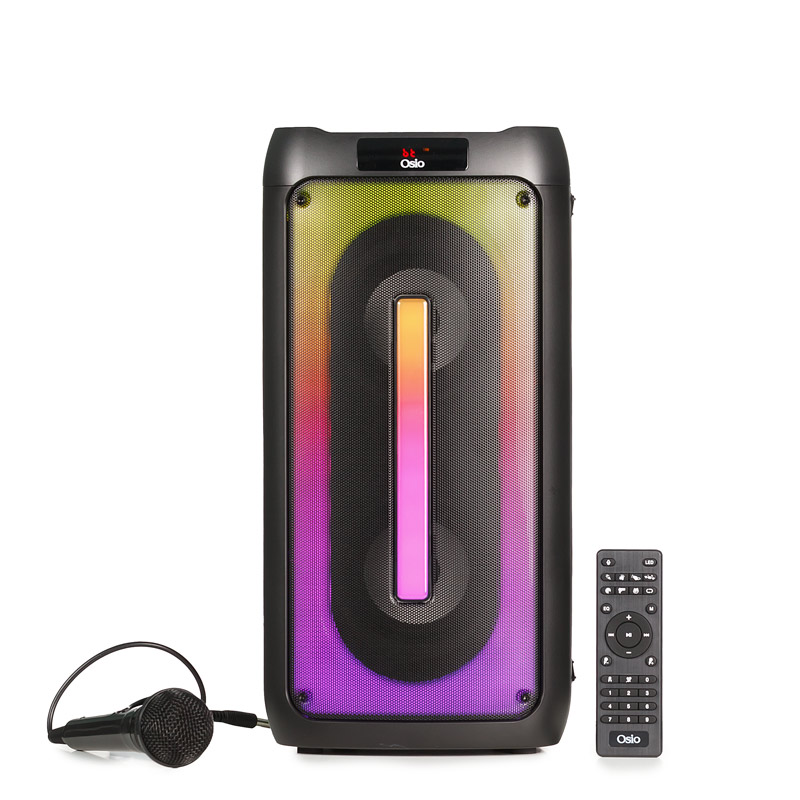 Osio Φορητό Ηχείο Bluetooth OBT-8020 με Karaoke, Usb, Led, Aux, TF, RC, FM και ενσ. μικρόφωνο (60W)