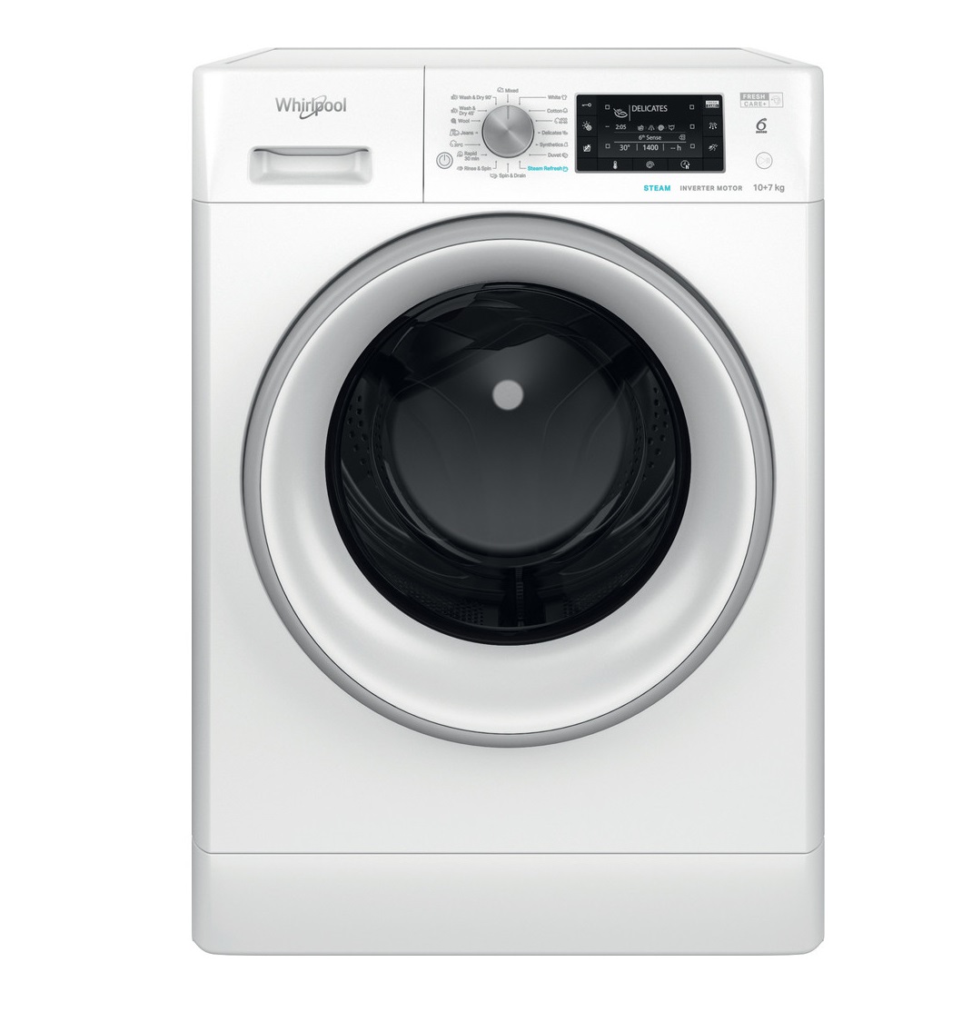 Whirlpool Πλυντήριο-Στεγνωτήριο FFWDD 1076258 SV (10kg/7kg 1600rpm)