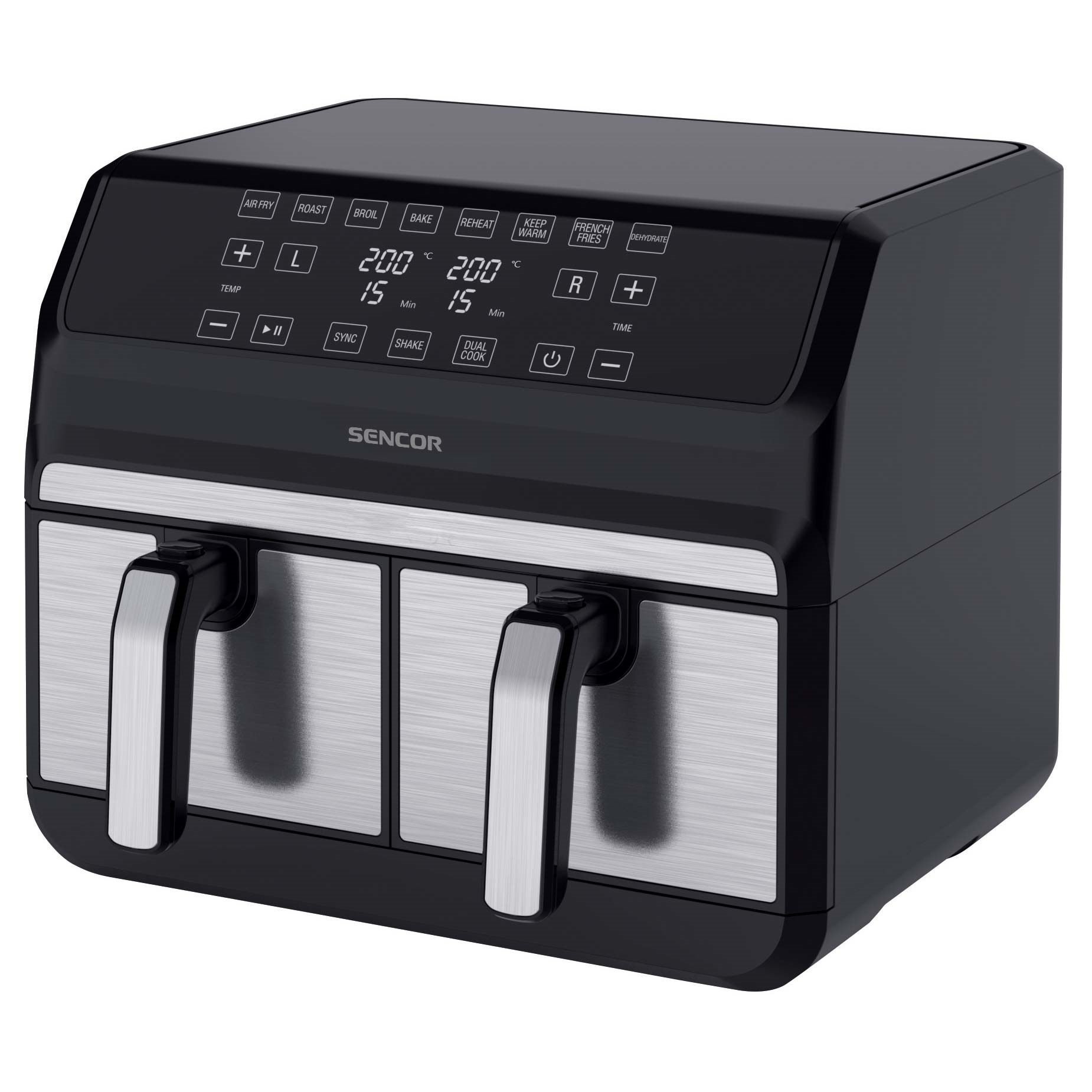 Sencor Φριτέζα Αέρος Vita Fryer SFR 9500SS με Διπλό Αποσπώμενο Κάδο 8lt Μαύρη