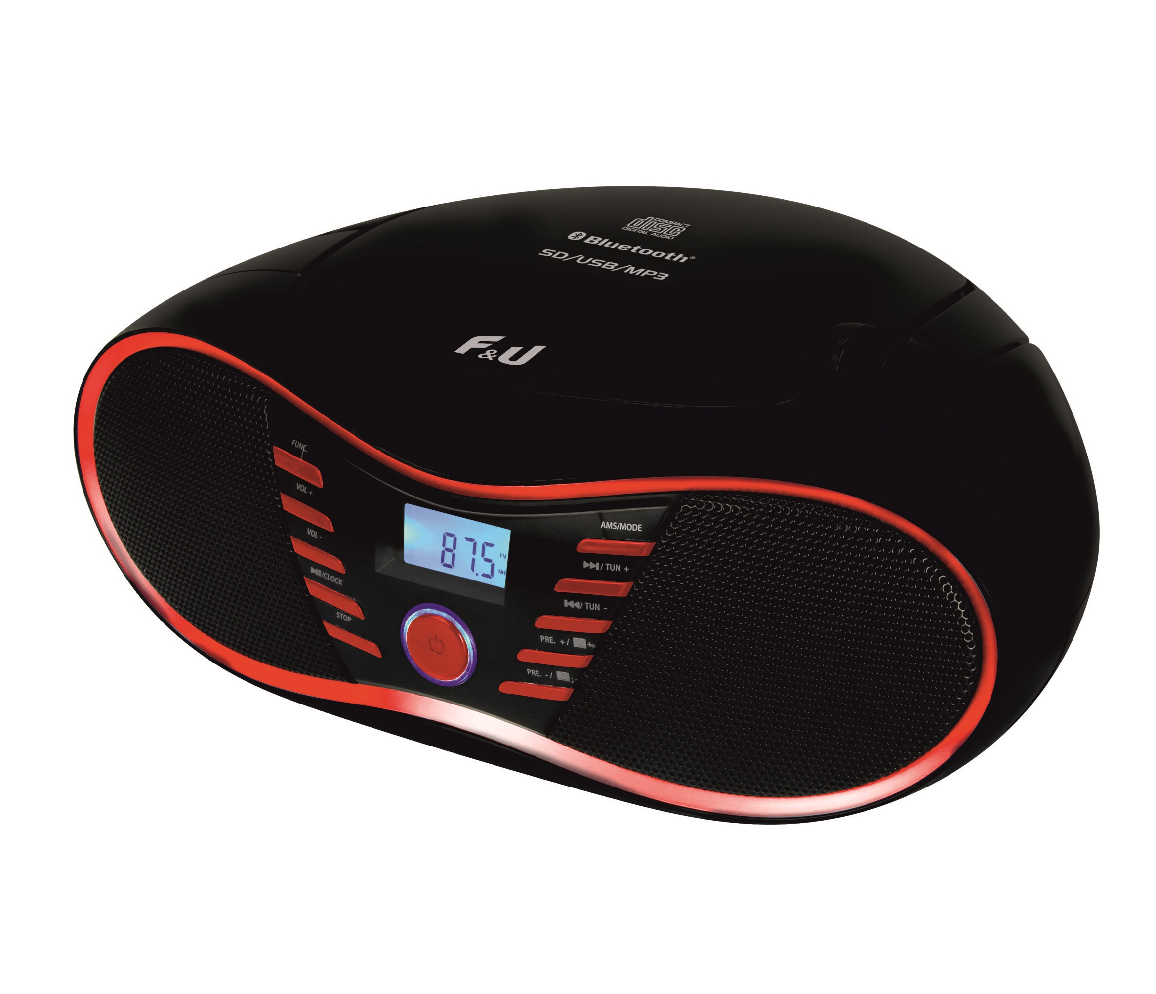 F&U Φορητό Ράδιο-CD RCD9043BT με Bluetooth, USB και Card Reader