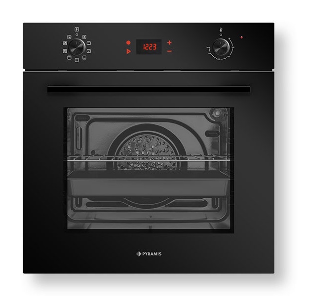 Pyramis Εντοιχιζόμενος Φούρνος Ανω Πάγκου 731065 PKLED Black 73lt (034067701)