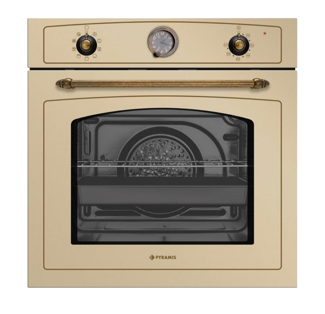 Pyramis Εντοιχιζόμενος Φούρνος Ανω Πάγκου Rustic 733070 Beige Metal 73lt (034068201)