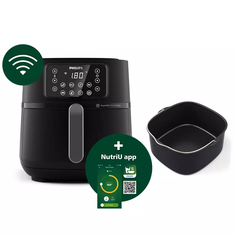 Philips Φριτέζα Αέρος 5000 Series XXL Connected HD9285/93 με Κάδο 7,2lt 2000W Μαύρη