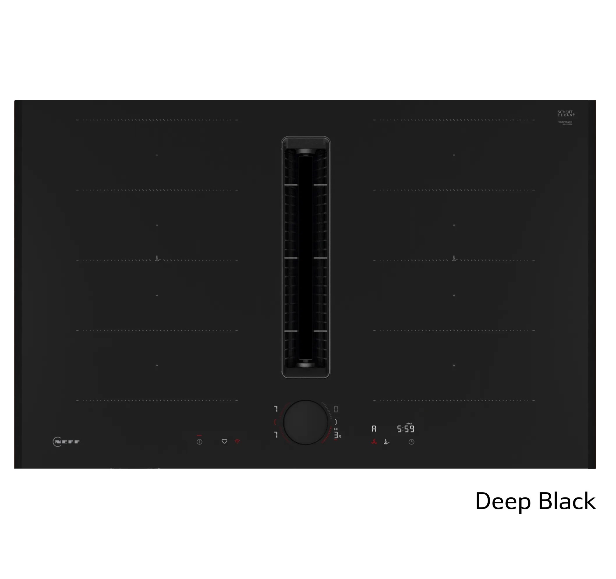 Neff Αυτόνομη Επαγωγική Εστία Flex Design V68YYX4C0 με Eνσωματωμένο Aπορροφητήρα (80cm) Deep Black