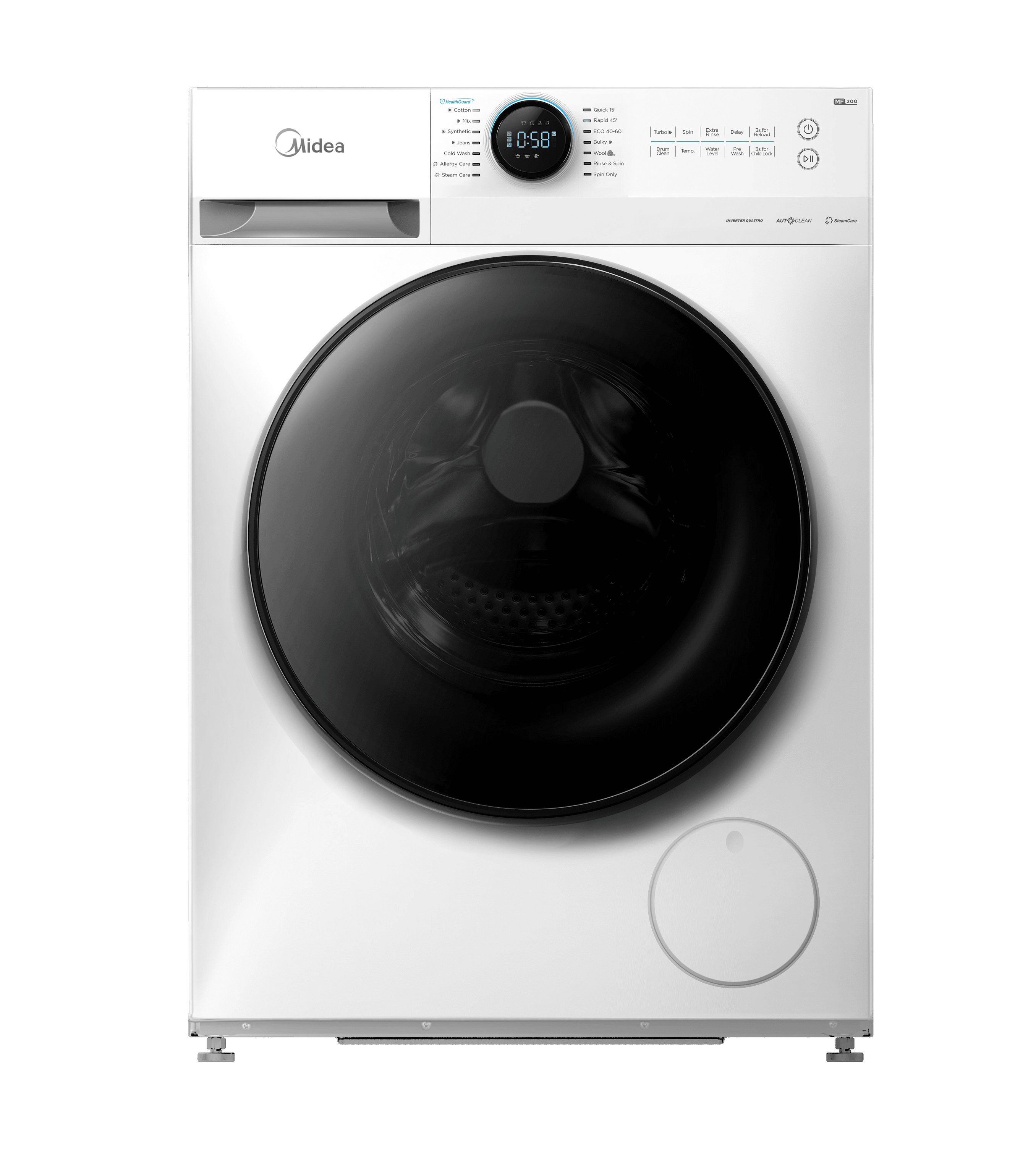 Midea Πλυντήριο Ρούχων MF200W90WB (9kg 1400rpm A) Λευκό