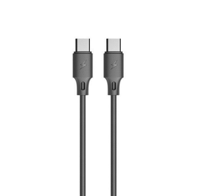 WK Καλώδιο WDC-106 Regular USB 2.0 Cable USB-C male - USB-C male Μαύρο 1m