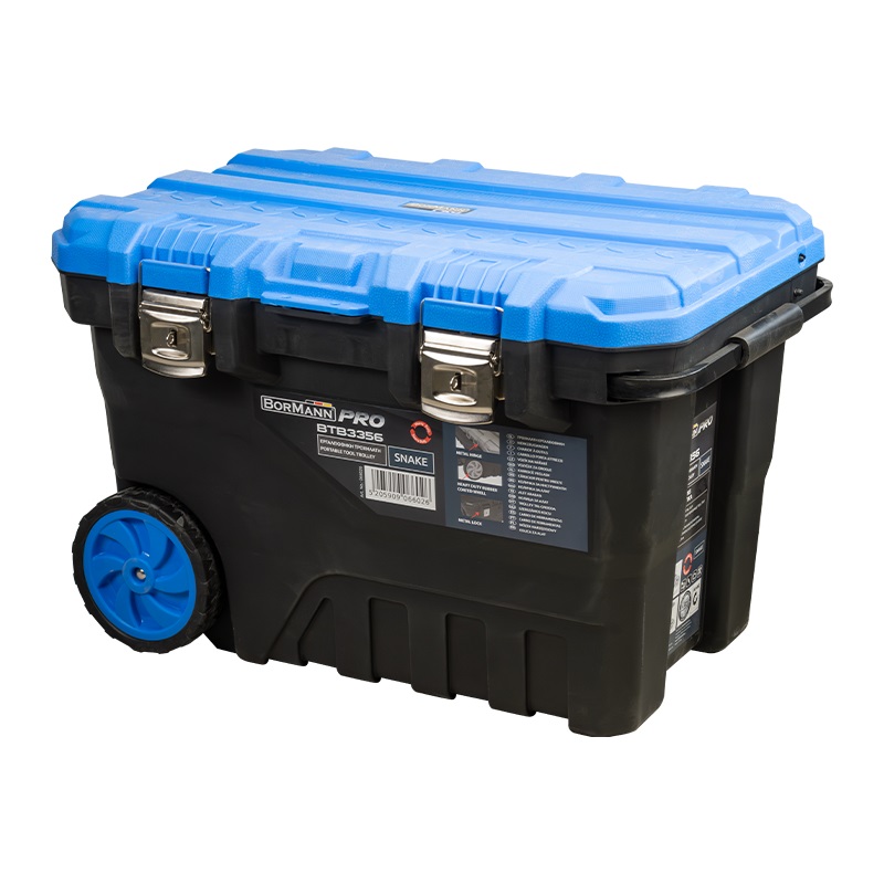 BORMANN Pro Εργαλειοθήκη Πλαστική Snake BTB3356 (066026) με Ρόδες, Τηλεσκοπική Λαβή & Ταμπακέρα Pro