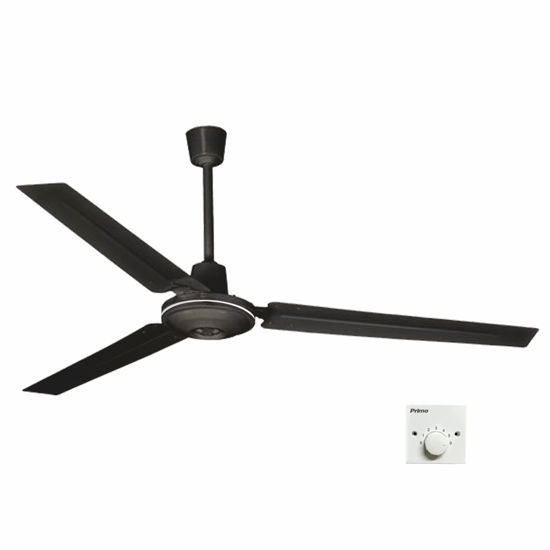 Primo Ανεμιστήρας Οροφής Βιομηχ/κός FLC-1400 (800638) 140cm με Επιτοίχιο Διακόπτη Μαύρος