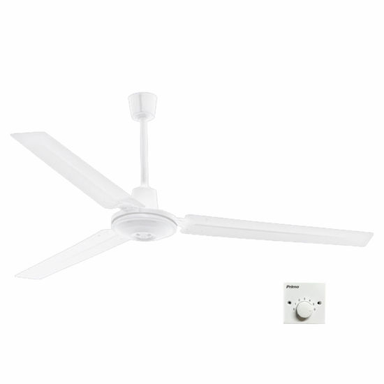 Primo Ανεμιστήρας Οροφής Βιομηχ/κός PRCF-80637 (800637) 140cm με Επιτοίχιο Διακόπτη Λευκός