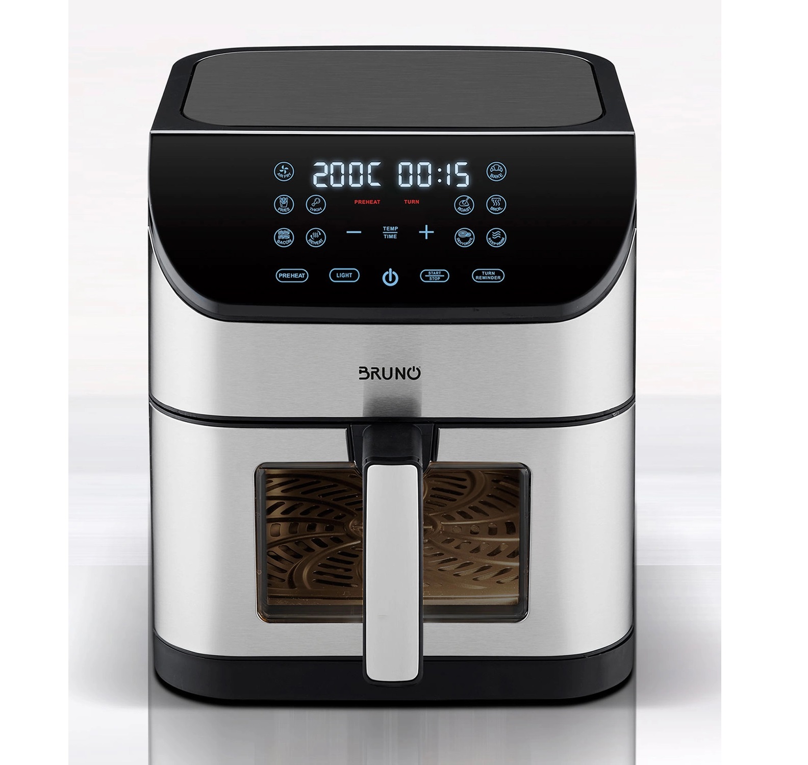 Bruno Φριτέζα Αέρος BRN-0194 με Αποσπώμενο Κάδο 8lt 1800W Μαύρη-Inox