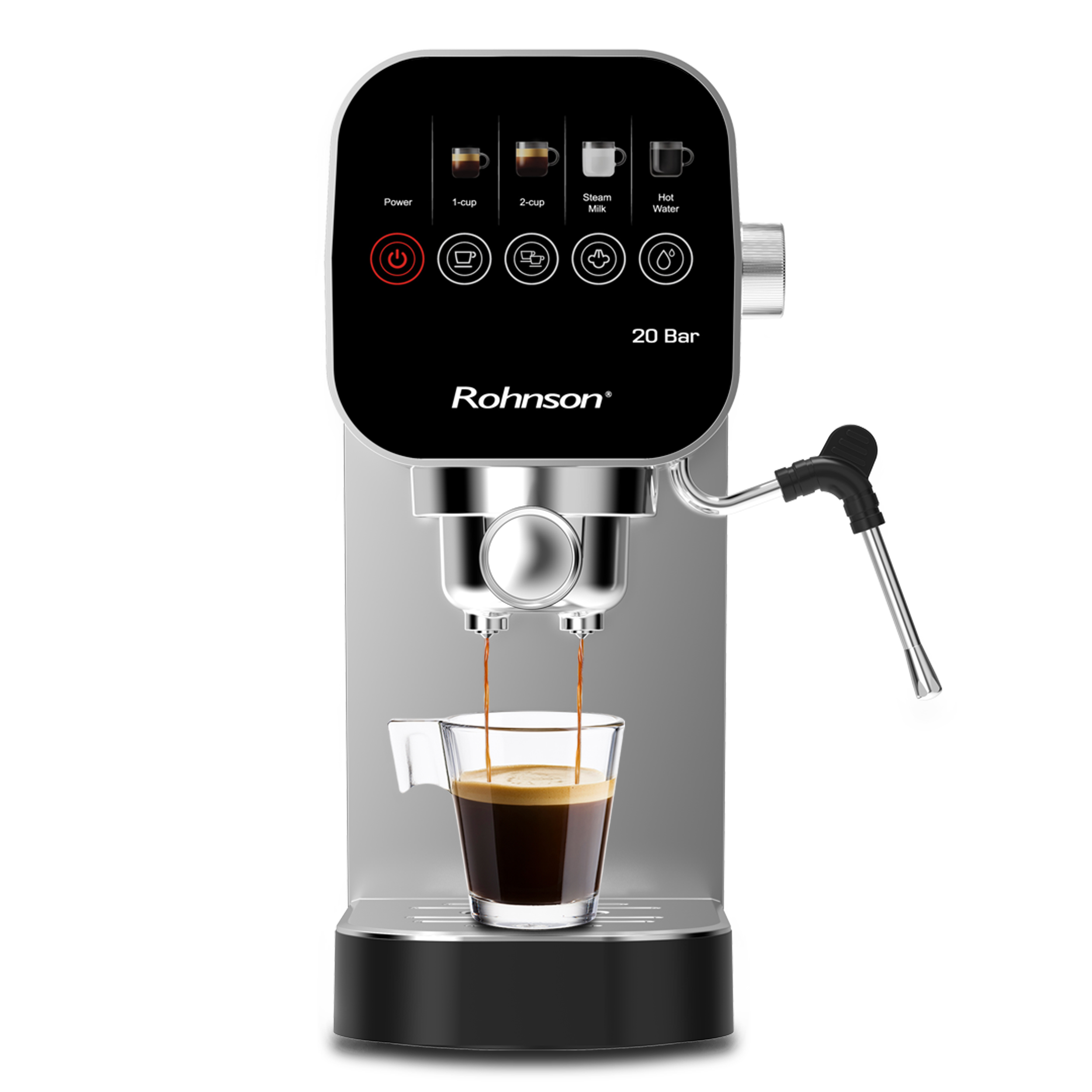 Rohnson Μηχανή Espresso R-98100 Πίεσης 20bar 1360W 