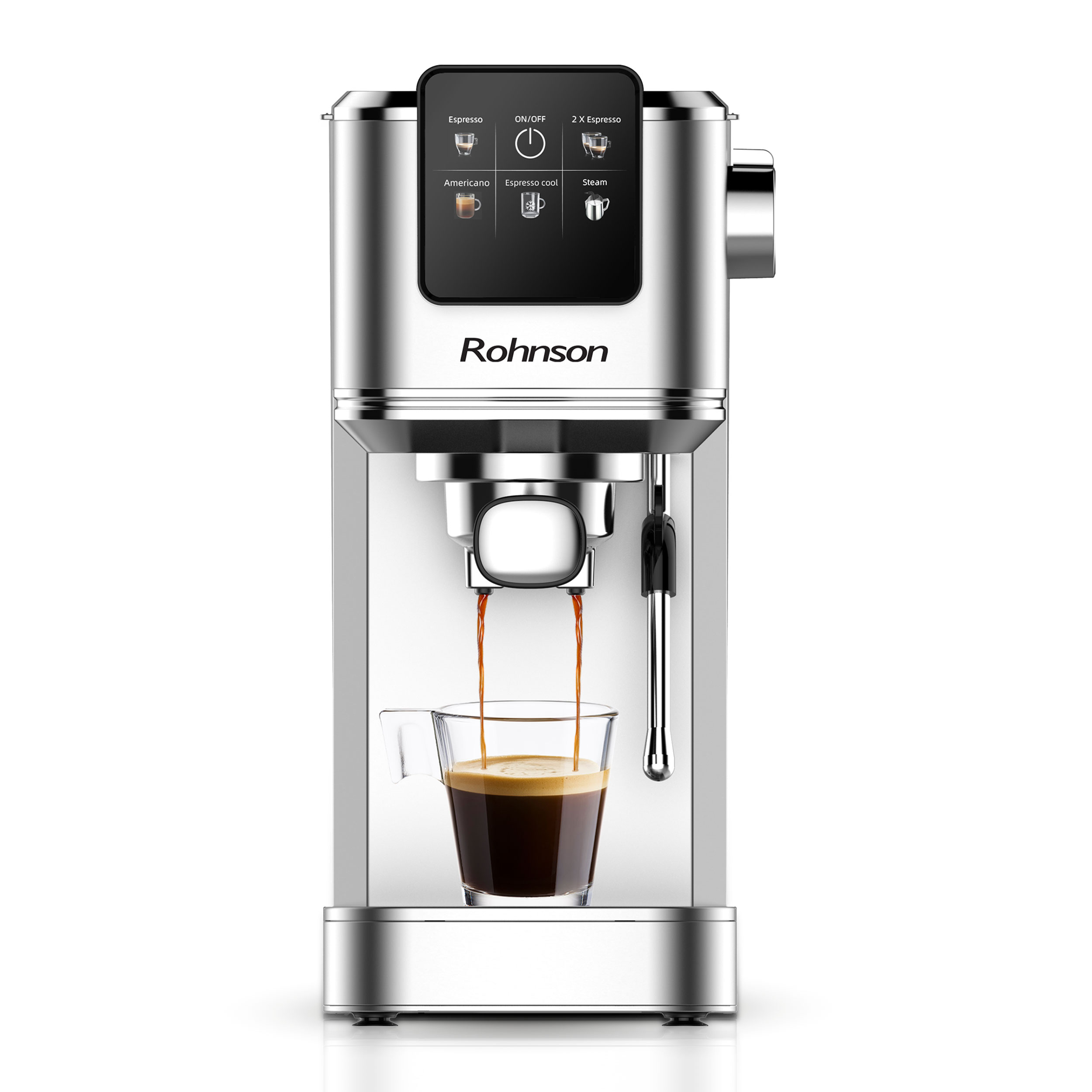 Rohnson Μηχανή Espresso Hot & Cold R-98016 1350W Πίεσης 20bar Inox