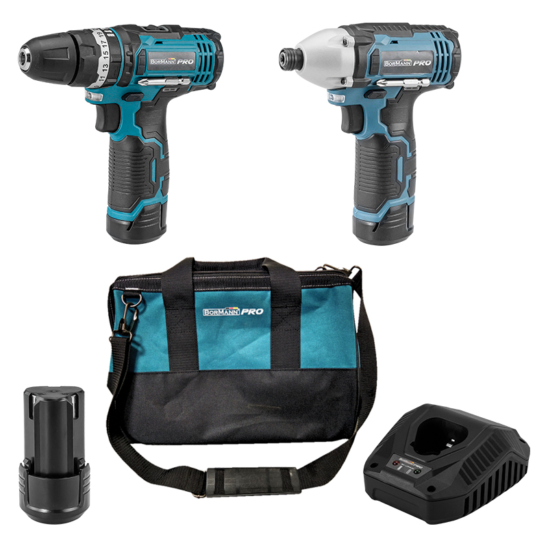 BORMANN Pro ΒORMANN Pro BBP9070 Σετ Κρουστικό Δραπανοκατσάβιδο & Παλμικό Κατσαβίδι Μπαταρίας 12V