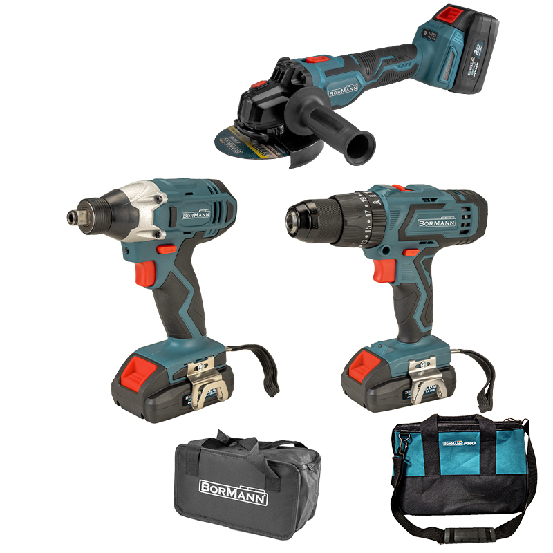 BORMANN BORMANN BCD9023 Σετ Γωνιακός Τροχός 8500rpm & Δραπανοκατσάβιδο Κρουστικό 50Nm & Μπουλονόκλειδο 20V