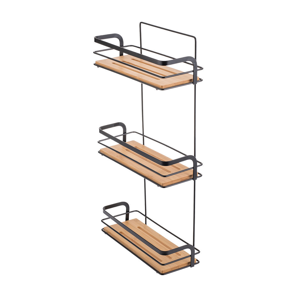 ESTIA ESTIA ΕΤΑΖΕΡΑ BAMBOO ESSENTIALS ΜΕΤΑΛΛΙΚΗ ΙΣΙΑ 3 ΘΕΣΕΩΝ 25.5x10.5x49cm ΜΑΥΡΗ