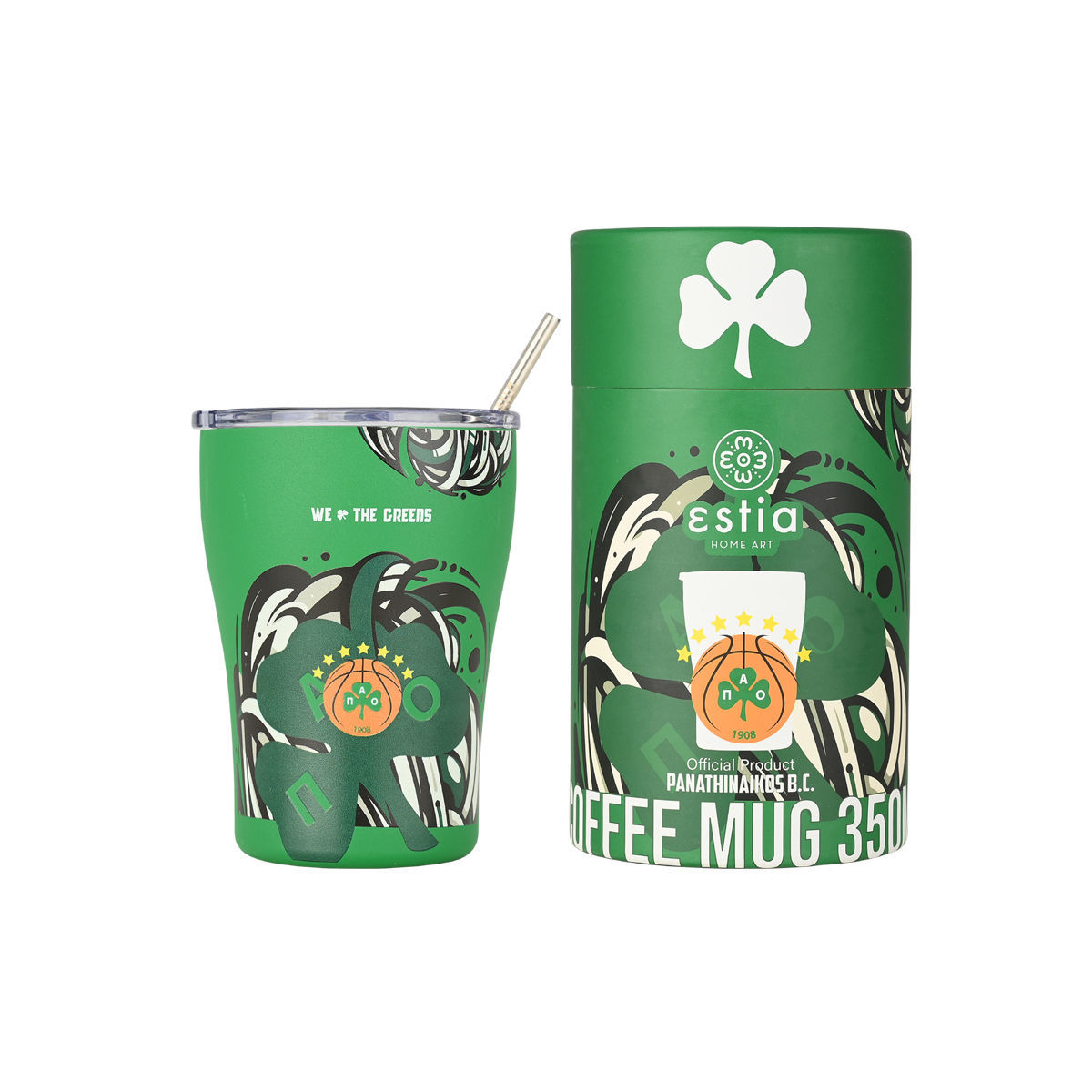 ESTIA ESTIA ΘΕΡΜΟΣ COFFEE MUG PANATHINAIKOS BC EDITION WE THE GREENS 350ml