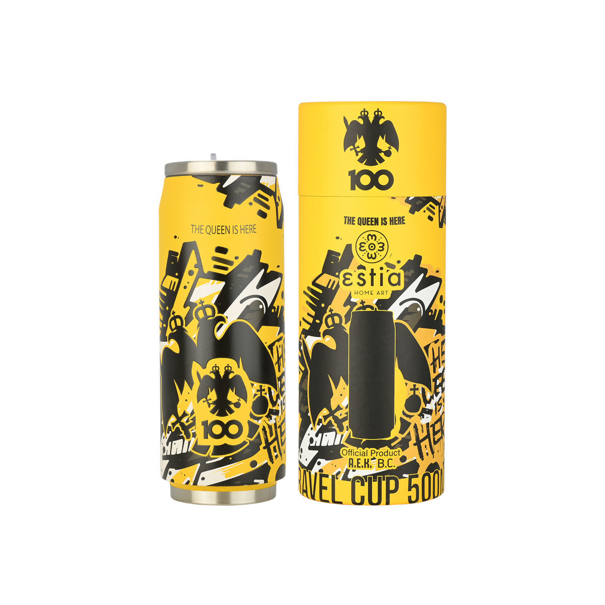 ESTIA ESTIA ΘΕΡΜΟΣ TRAVEL CUP AEK BC EDITION THE QUEEN IS HERE 500ml