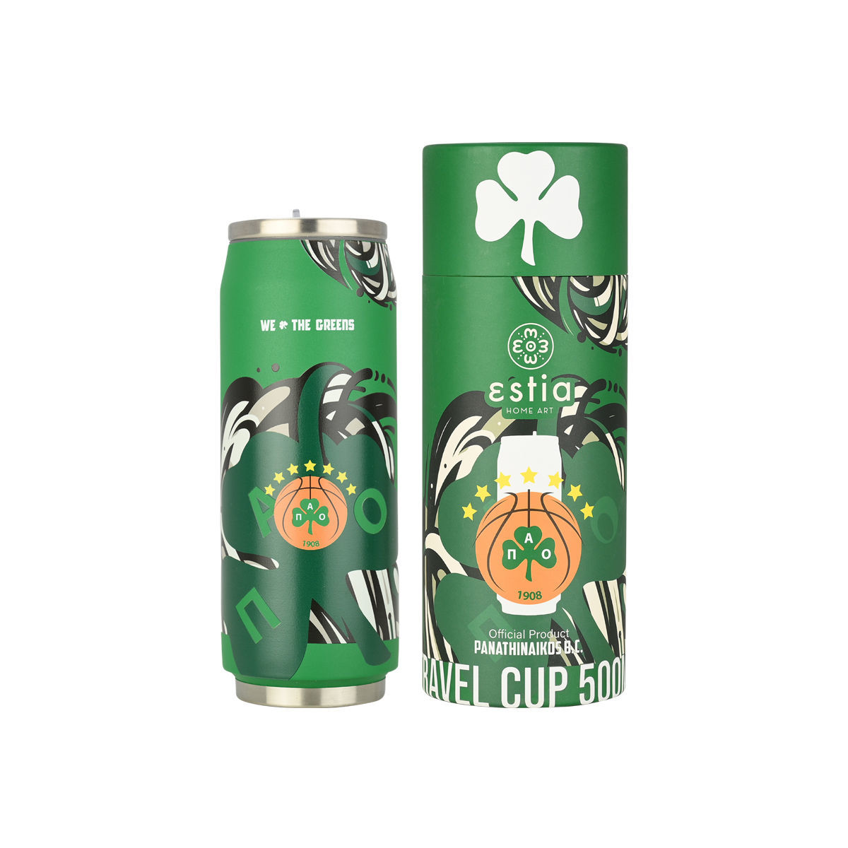 ESTIA ESTIA ΘΕΡΜΟΣ TRAVEL CUP PANATHINAIKOS BC EDITION WE THE GREENS 500ml