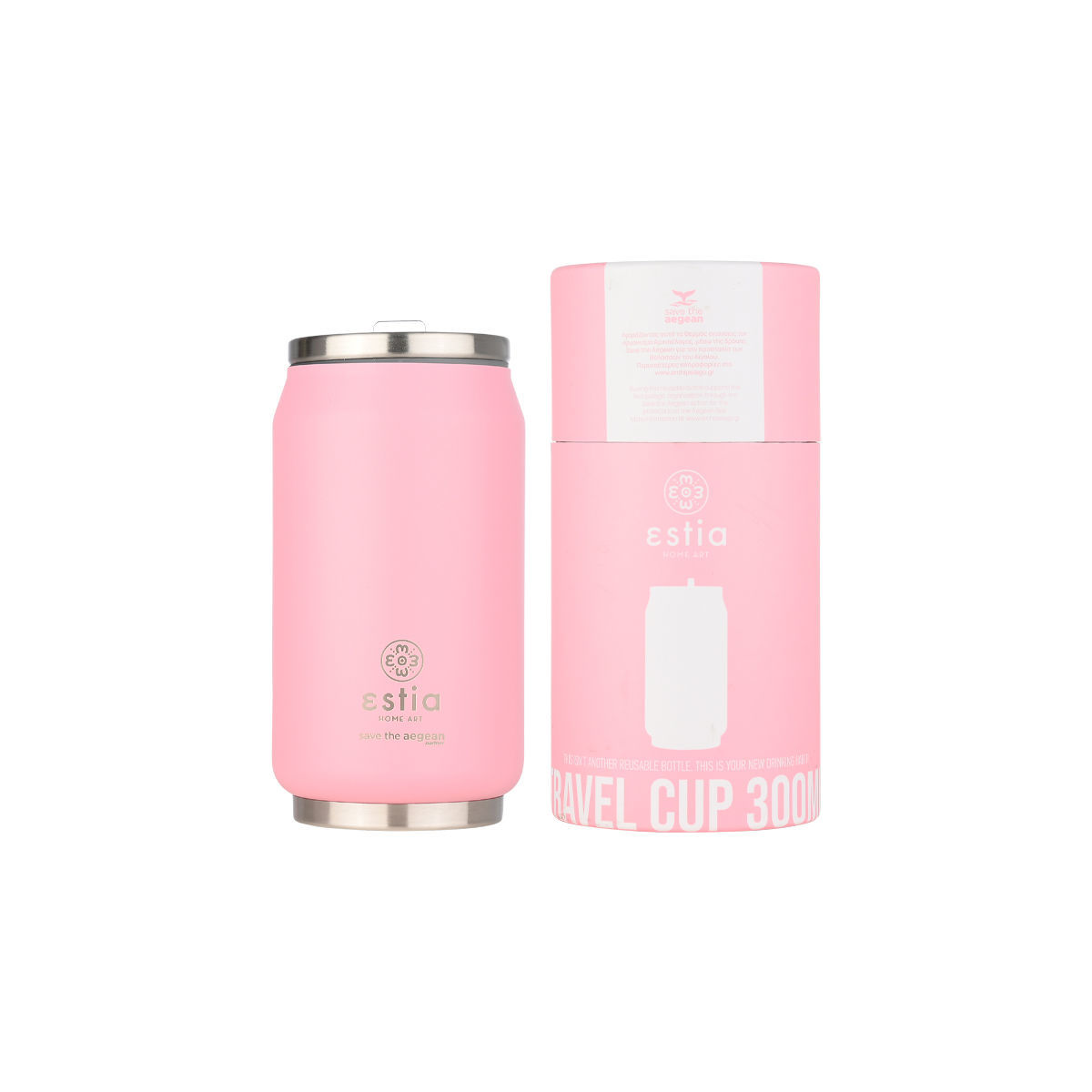ESTIA ESTIA ΘΕΡΜΟΣ TRAVEL CUP SAVE THE AEGEAN 300ml BLOSSOM ROSE