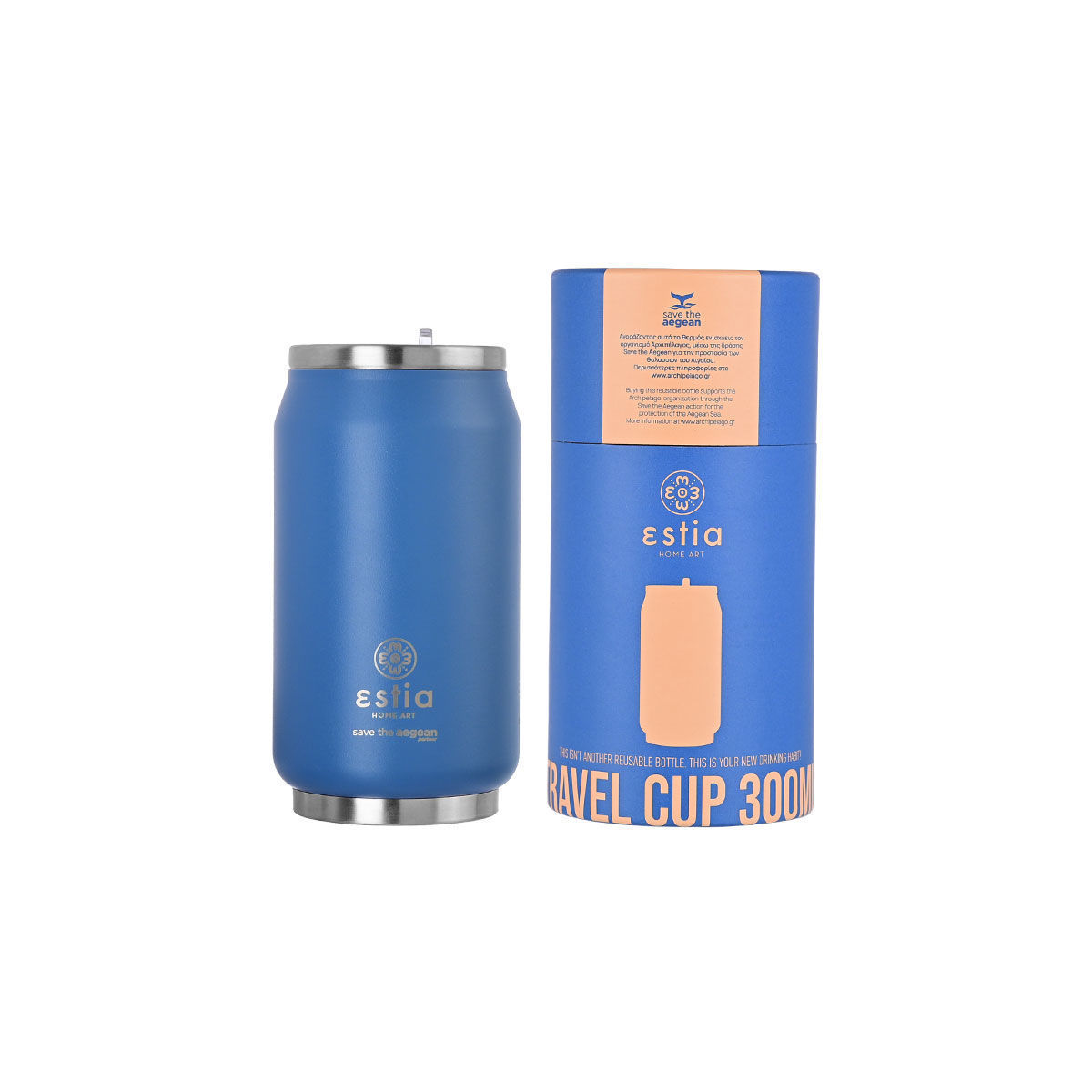 ESTIA ESTIA ΘΕΡΜΟΣ TRAVEL CUP SAVE THE AEGEAN 300ml DENIM BLUE