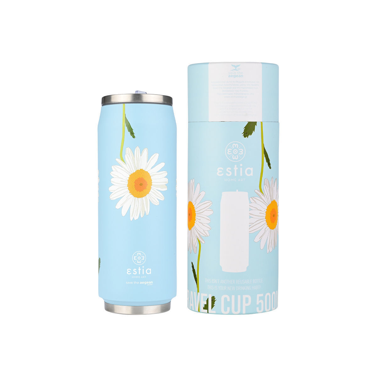 ESTIA ESTIA ΘΕΡΜΟΣ TRAVEL CUP SAVE THE AEGEAN 500ml DREAMY SKY