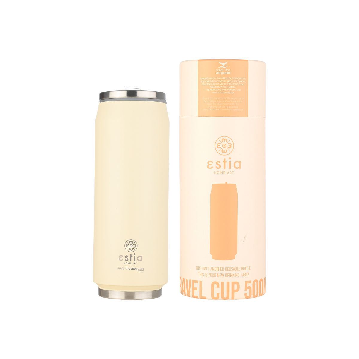 ESTIA ESTIA ΘΕΡΜΟΣ TRAVEL CUP SAVE THE AEGEAN 500ml LILY WHITE