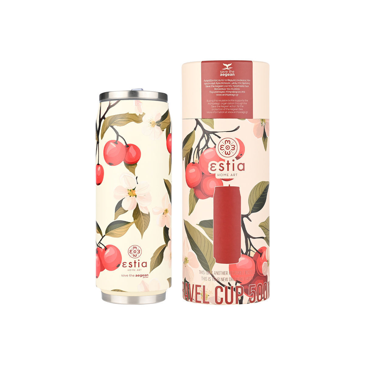 ESTIA ESTIA ΘΕΡΜΟΣ TRAVEL CUP SAVE THE AEGEAN 500ml SAKURA WHISPER