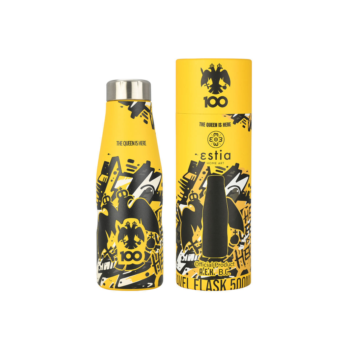 ESTIA ESTIA ΘΕΡΜΟΣ TRAVEL FLASK AEK BC EDITION THE QUEEN IS HERE 500ml