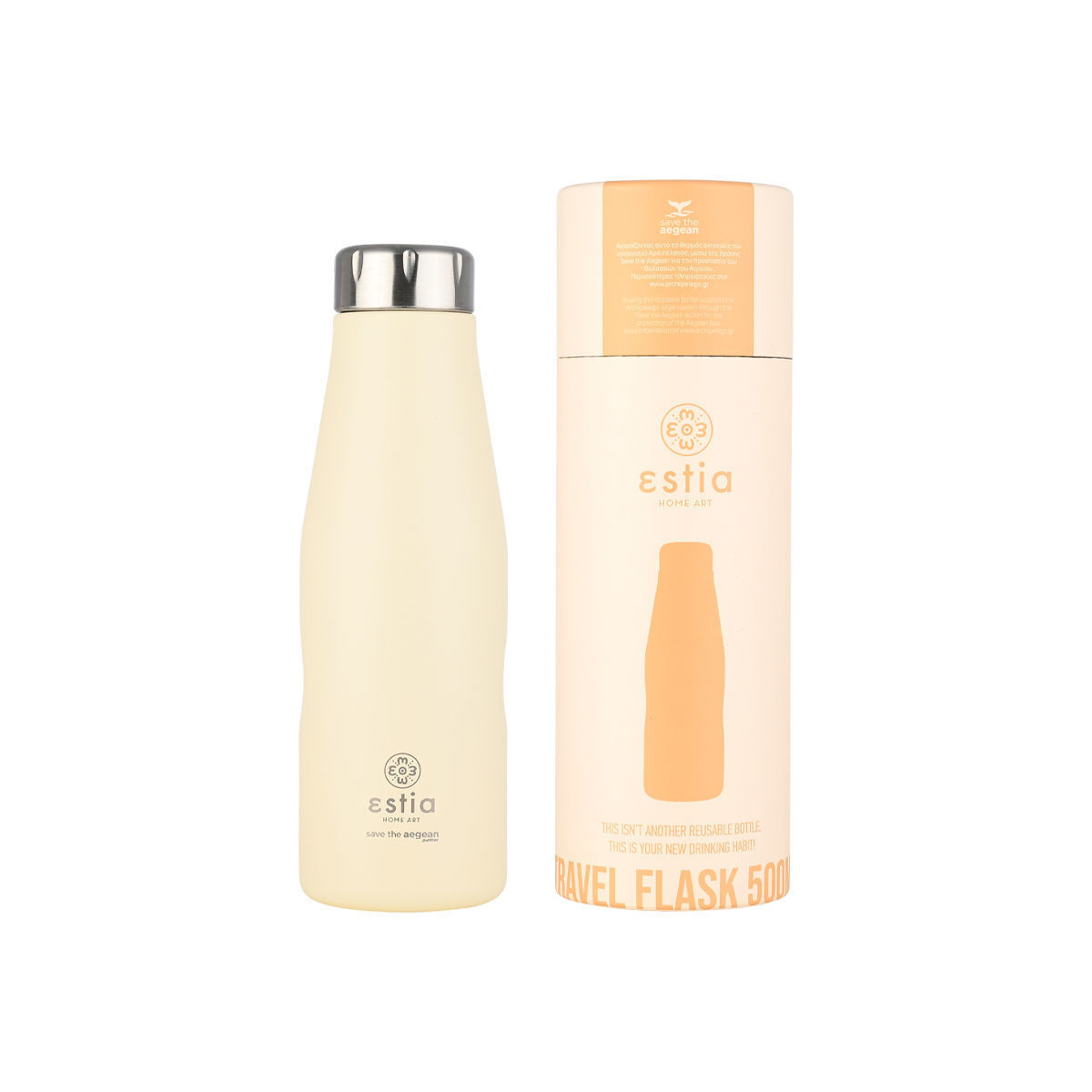 ESTIA ESTIA ΘΕΡΜΟΣ TRAVEL FLASK SAVE THE AEGEAN 500ml LILY WHITE