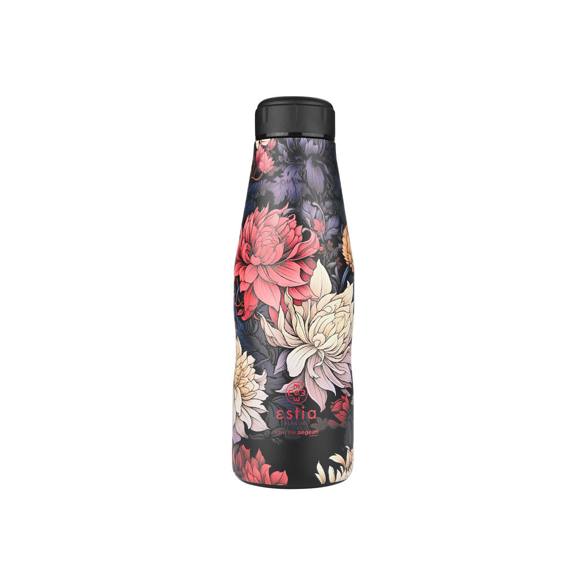 ESTIA ESTIA ΘΕΡΜΟΣ TRAVEL FLASK SAVE THE AEGEAN 500ml MIDNIGHT BLOSSOM