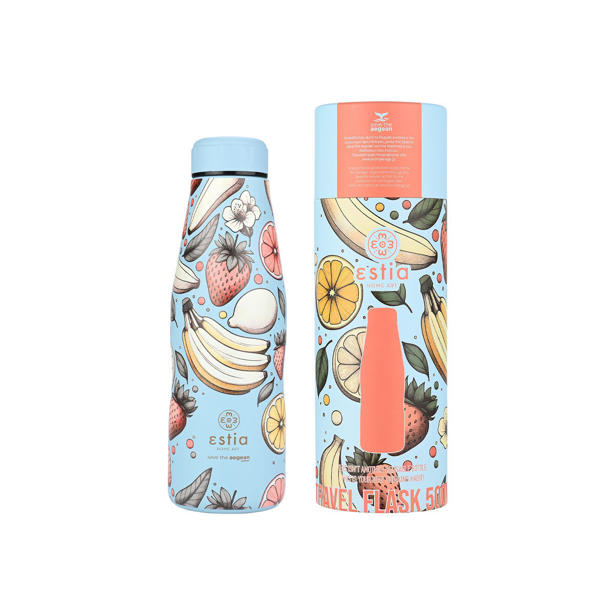 ESTIA ESTIA ΘΕΡΜΟΣ TRAVEL FLASK SAVE THE AEGEAN 500ml SUBDUED HARVEST