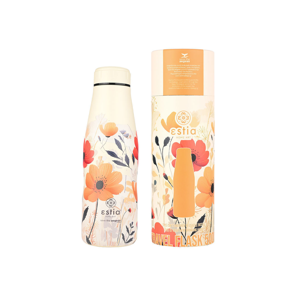 ESTIA ESTIA ΘΕΡΜΟΣ TRAVEL FLASK SAVE THE AEGEAN 500ml SUMMER REVERIE