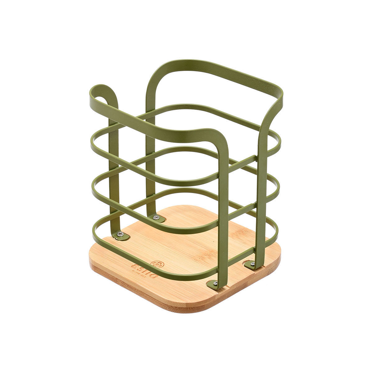 Estia Θήκη για κουτάλες BAMBOO ESSENTIALS μεταλλική 12x12x14.5cm Λαδί